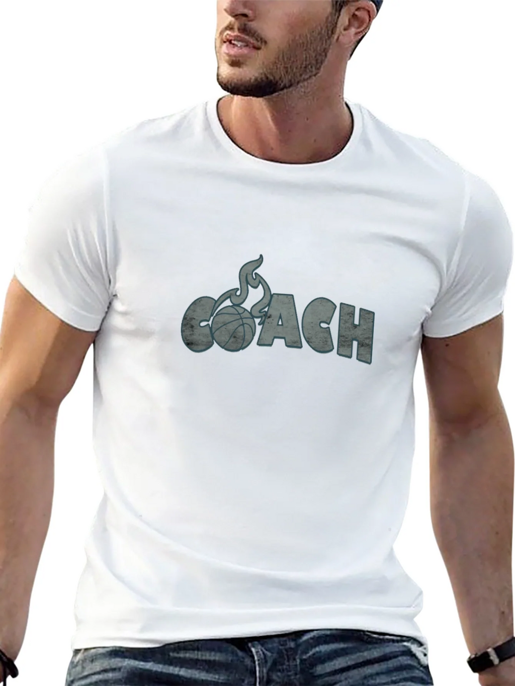 Basketball Coach Graphic Tee - Flaming Ball Design product image 4