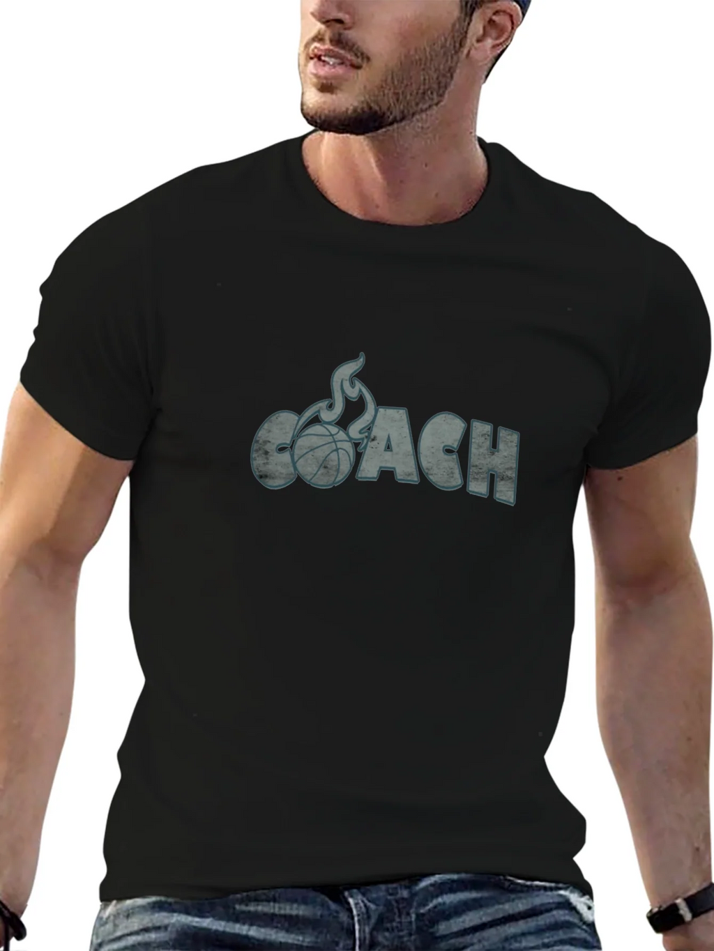 Basketball Coach Graphic Tee - Flaming Ball Design product image 9