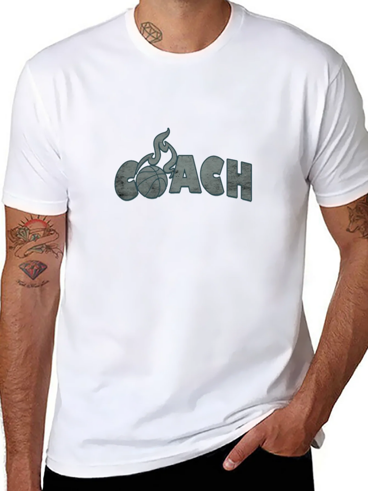 Basketball Coach Graphic Tee - Flaming Ball Design product image 10
