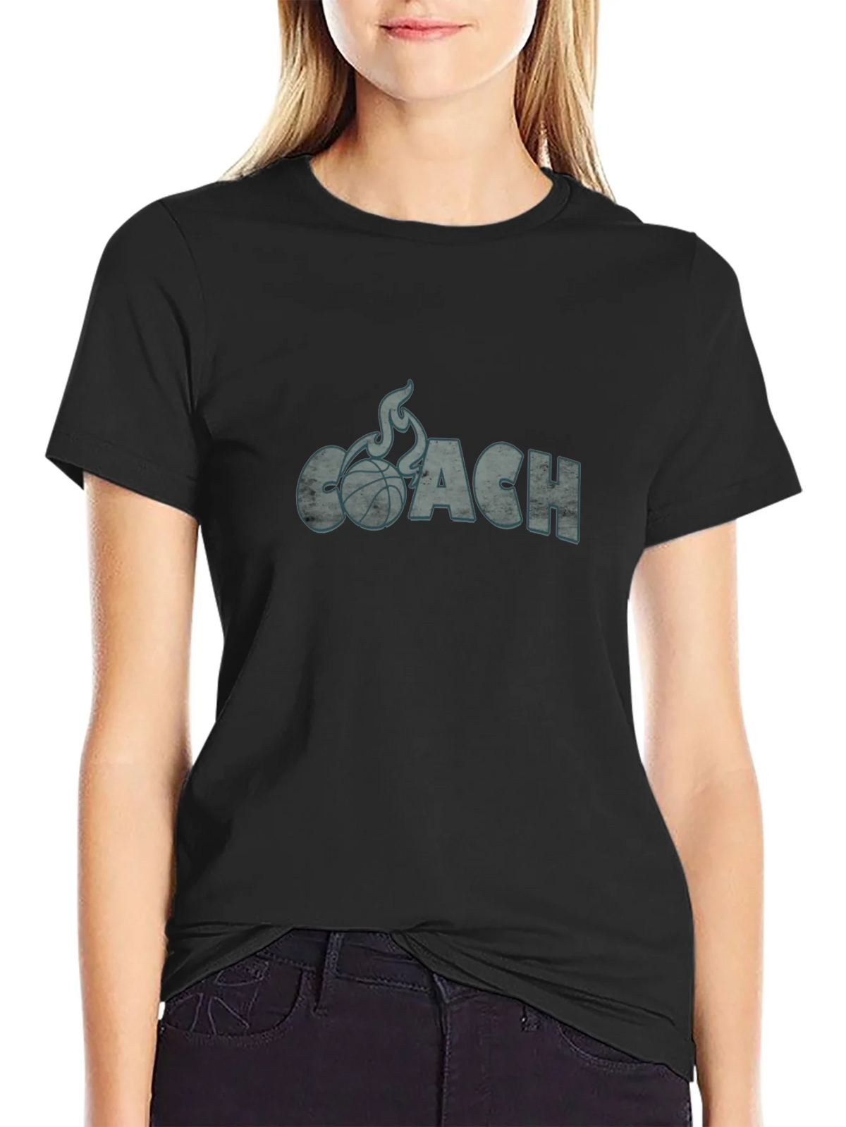 Basketball Coach Graphic Tee - Flaming Ball Design product image 5
