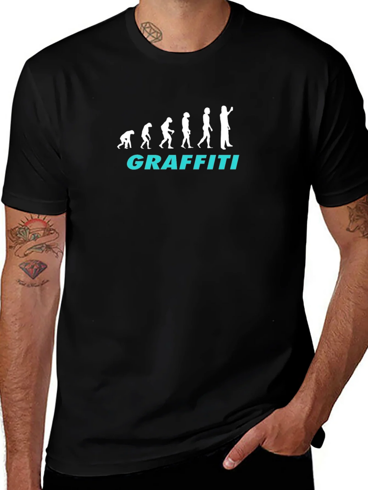 Evolution of Graffiti T-Shirt - Black Crew Neck Tee product image 1