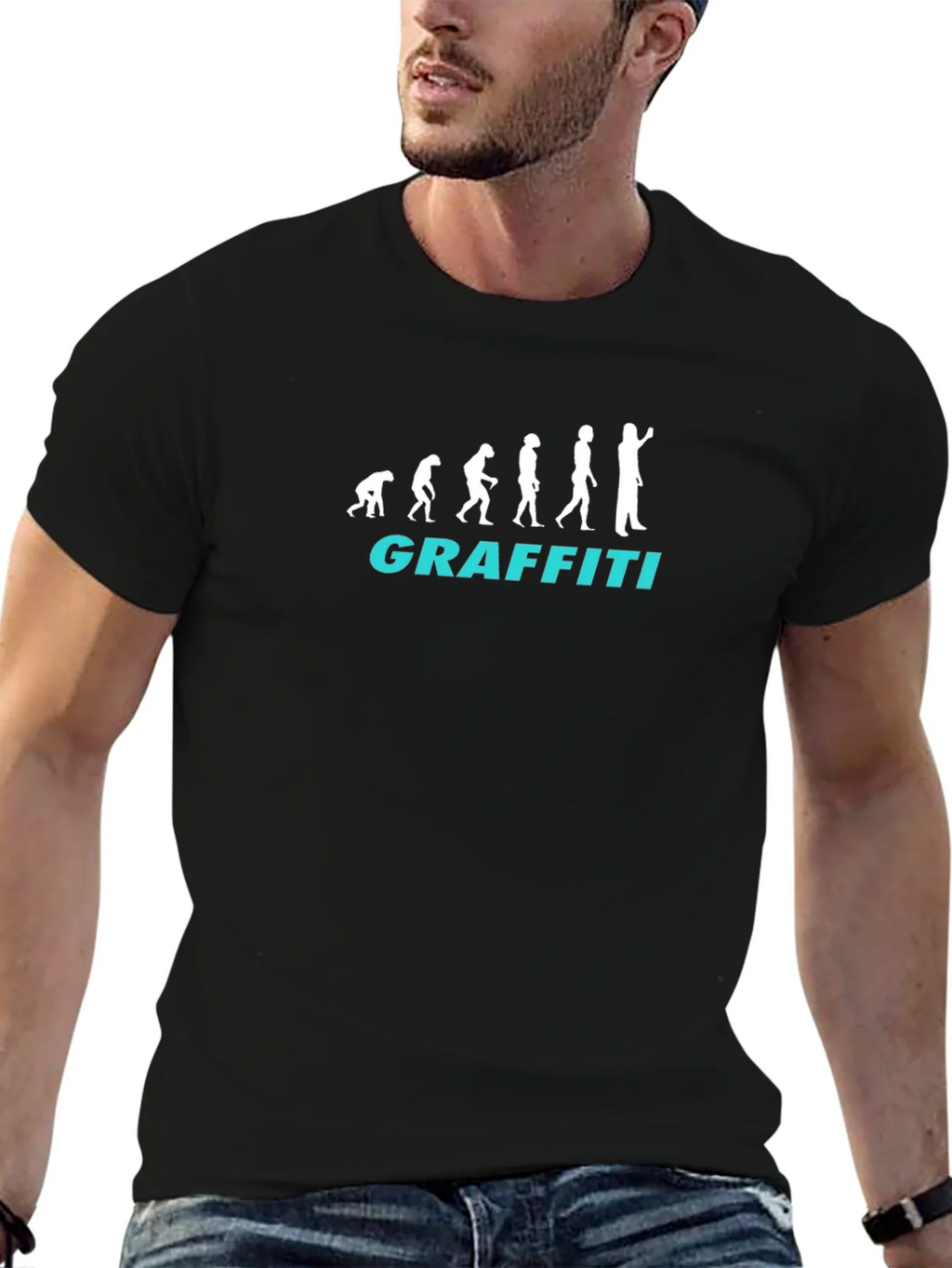 Evolution of Graffiti T-Shirt - Black Crew Neck Tee product image 9