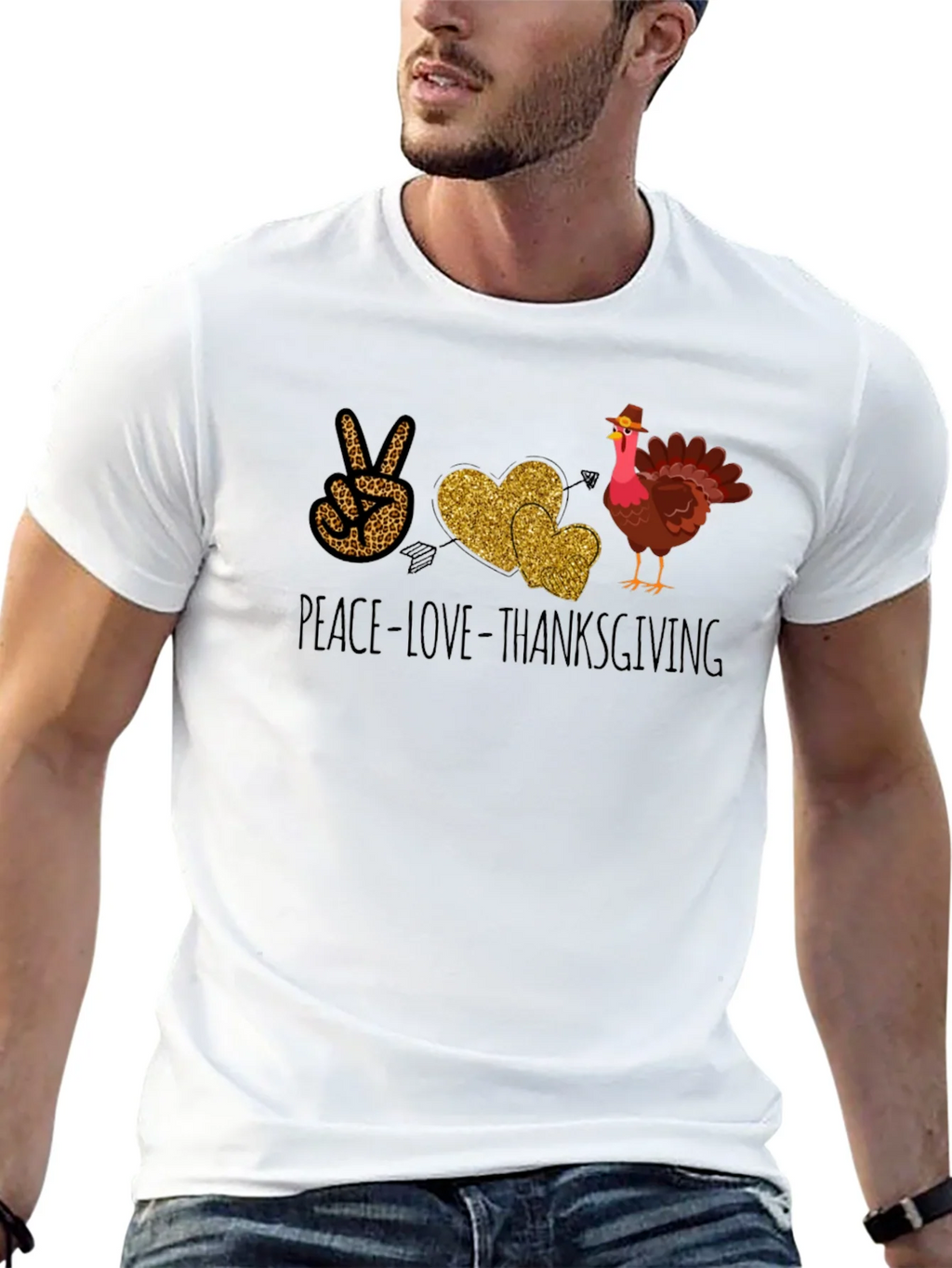 Peace Love Thanksgiving T-Shirt product image 3