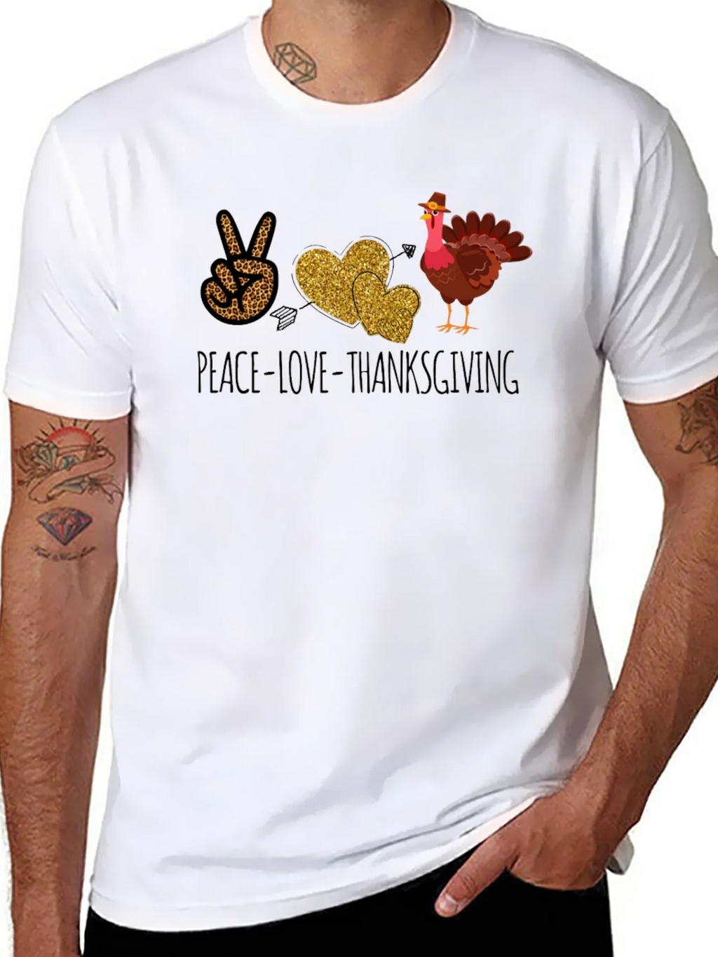 Peace Love Thanksgiving T-Shirt product image 5