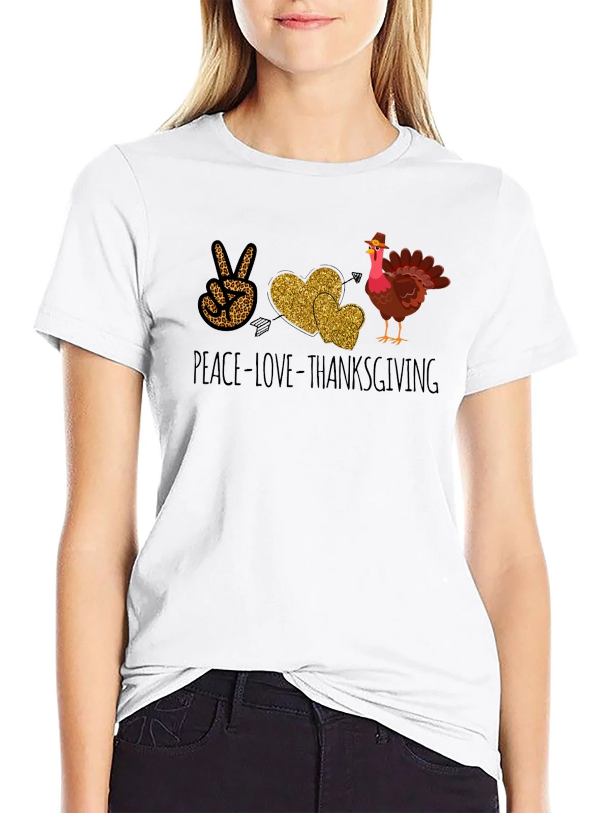 Peace Love Thanksgiving T-Shirt product image 6