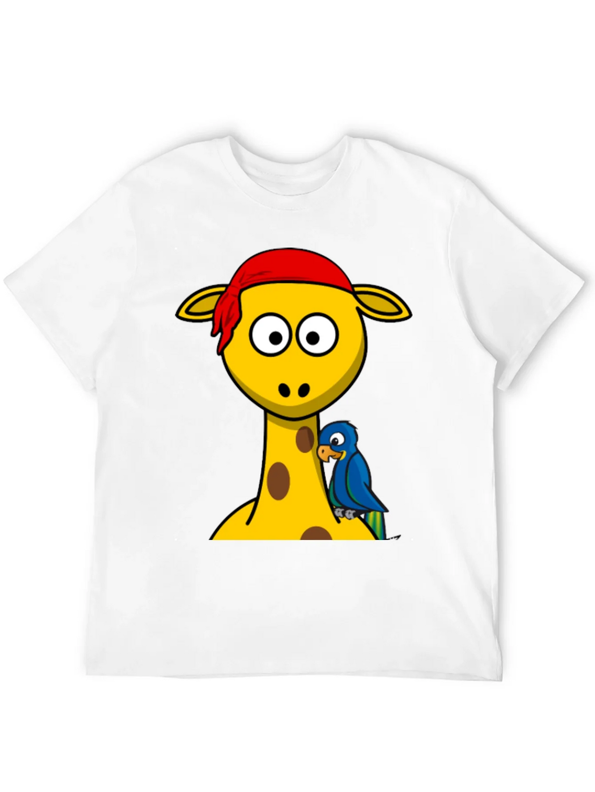 Giraffe Pirate Parrot Graphic Tee - Black Cotton T-Shirt product image 3