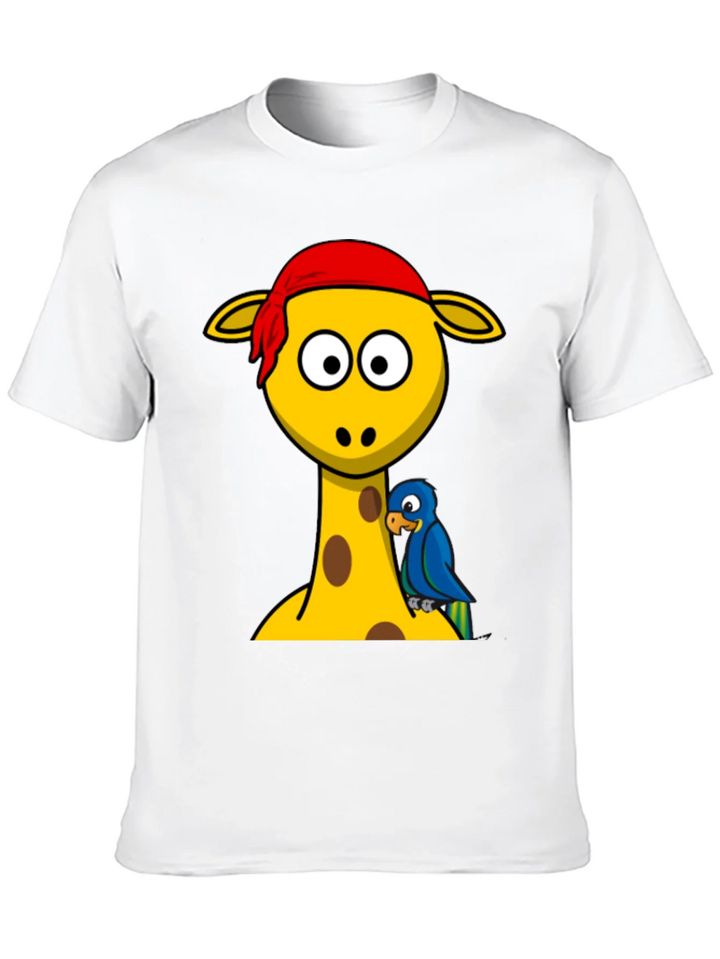 Giraffe Pirate Parrot Graphic Tee - Black Cotton T-Shirt product image 10