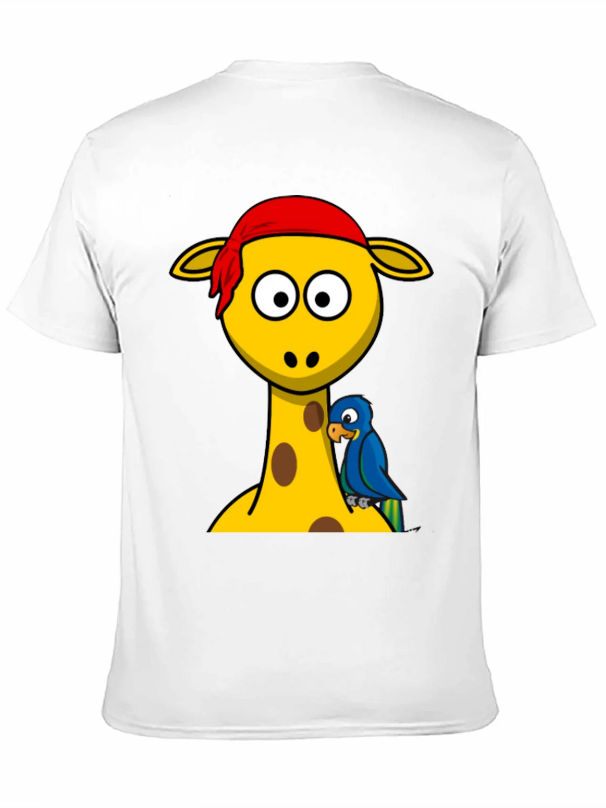 Giraffe Pirate Parrot Graphic Tee - Black Cotton T-Shirt product image 2