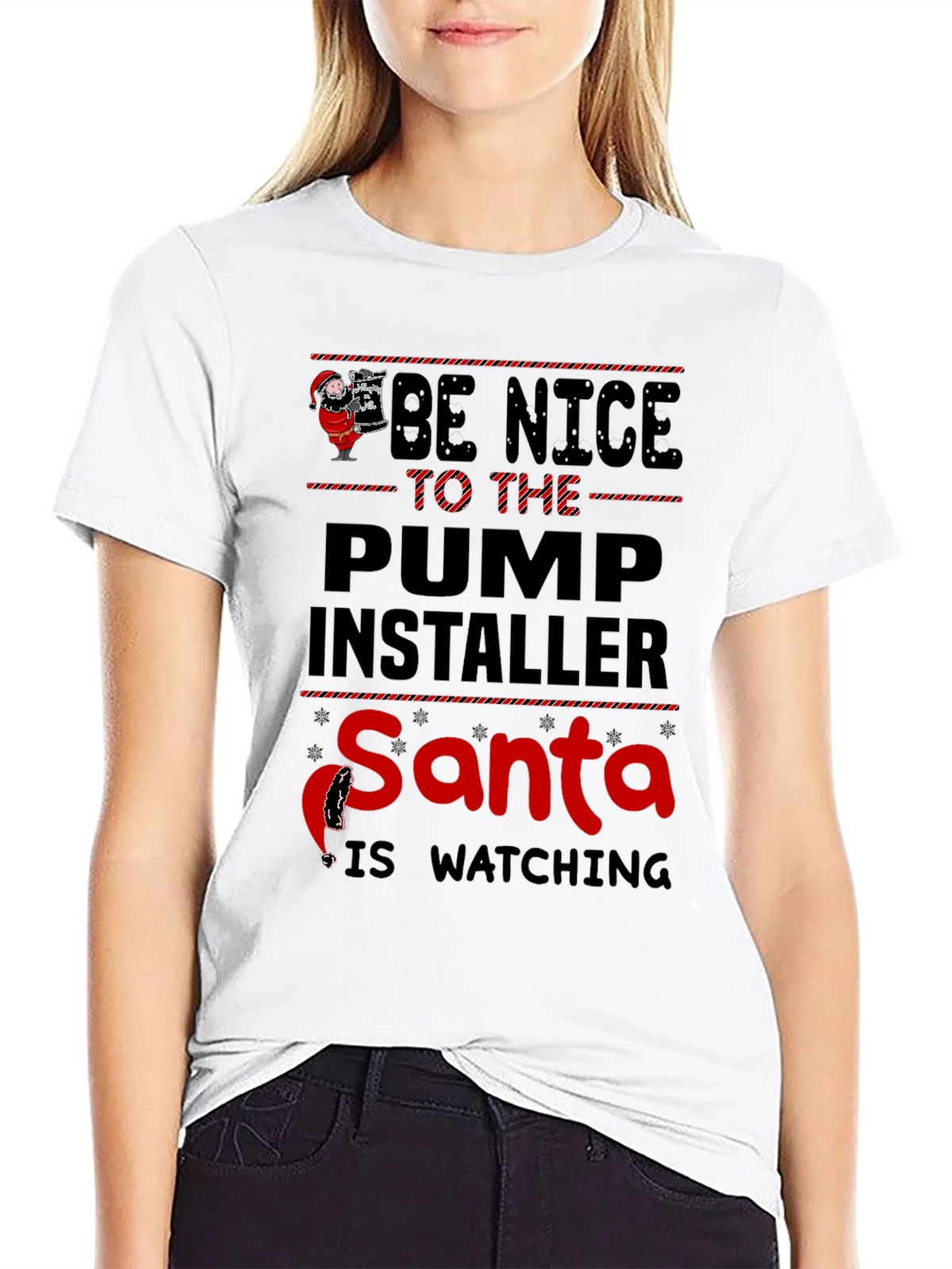 Funny Santa Pump Installer T-Shirt product image 11