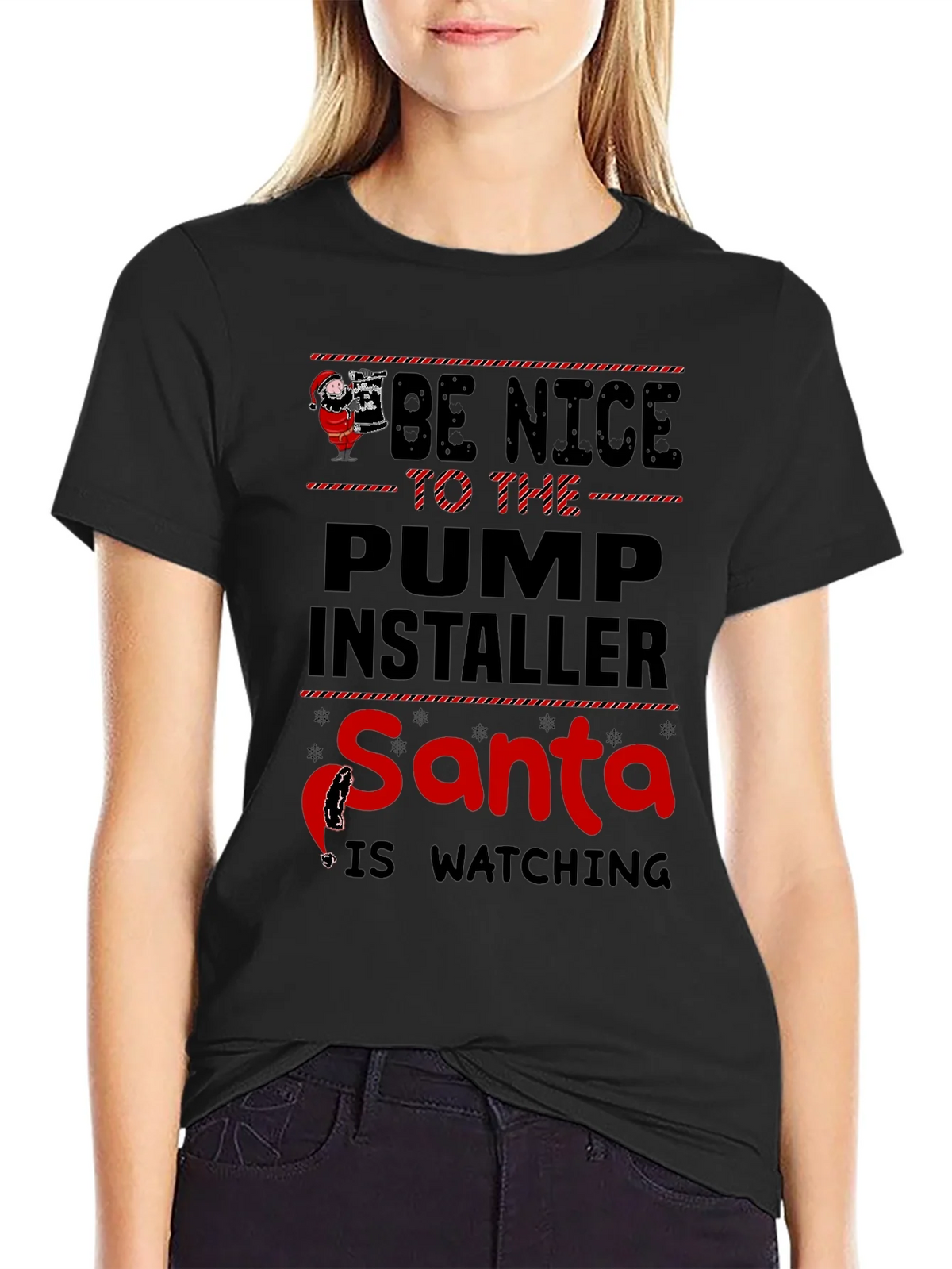 Funny Santa Pump Installer T-Shirt product image 5