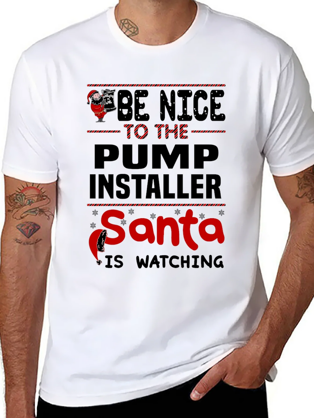 Funny Santa Pump Installer T-Shirt product image 10
