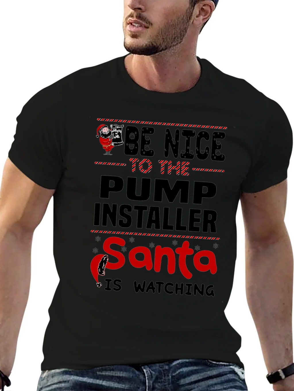 Funny Santa Pump Installer T-Shirt product image 9