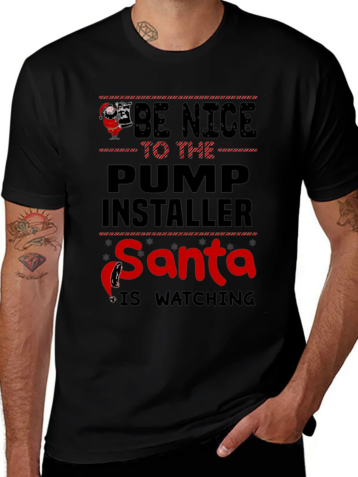 Funny Santa Pump Installer T-Shirt product image 1