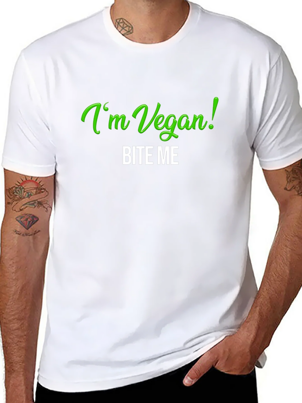 Vegan Bite Me T-Shirt - Black Tee product image 10