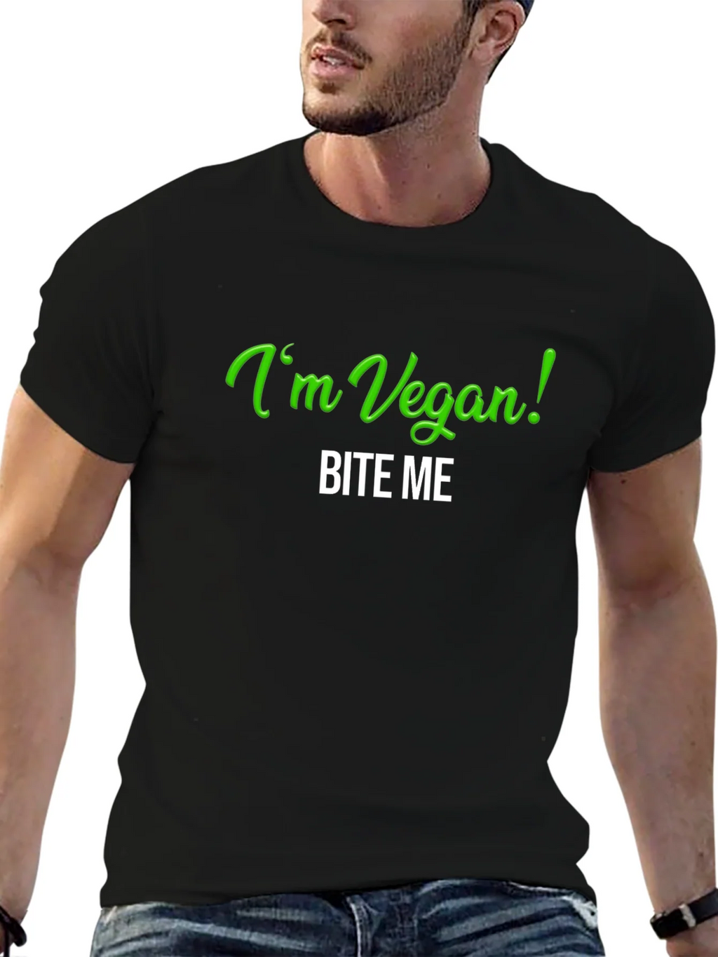 Vegan Bite Me T-Shirt - Black Tee product image 9