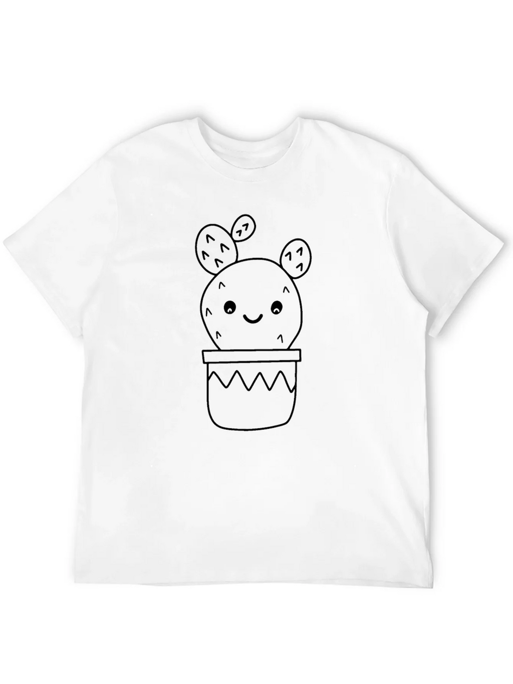 Cute Cactus Tee - Black Cotton Graphic T-Shirt product image 3