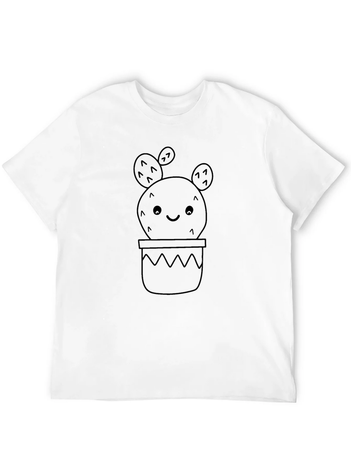 Cute Cactus Tee - Black Cotton Graphic T-Shirt product image 3