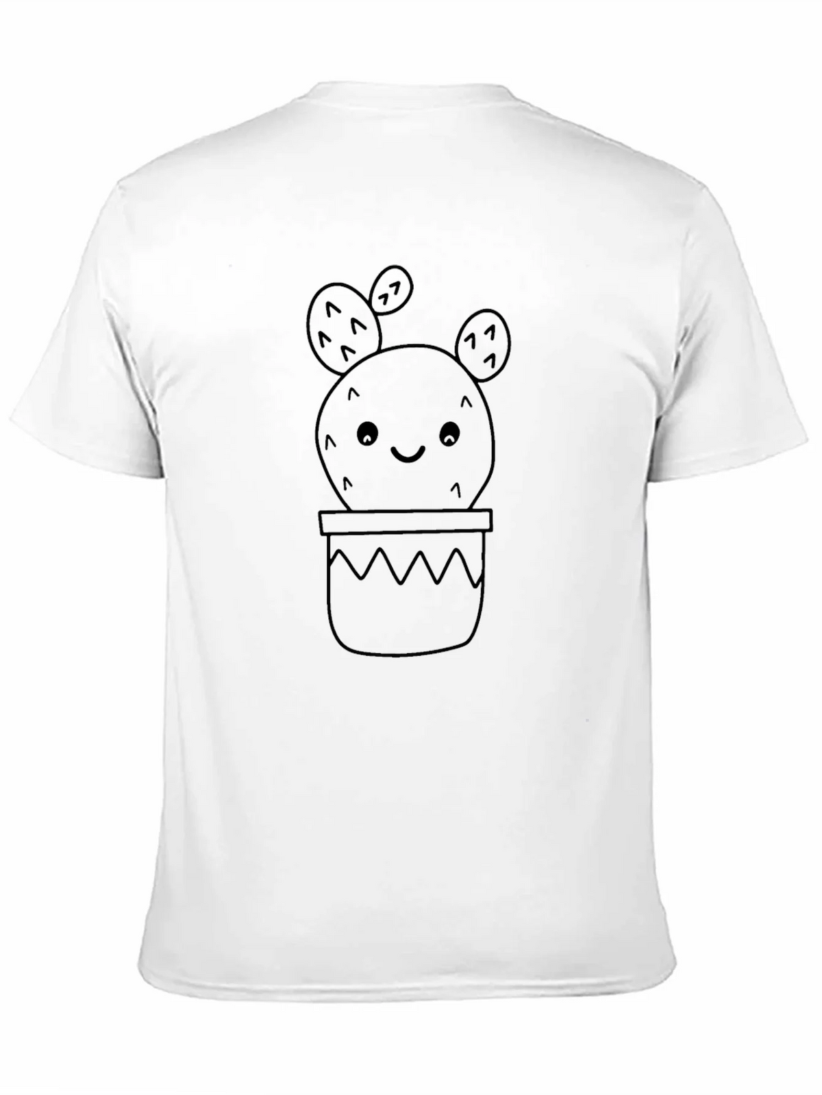 Cute Cactus Tee - Black Cotton Graphic T-Shirt product image 2