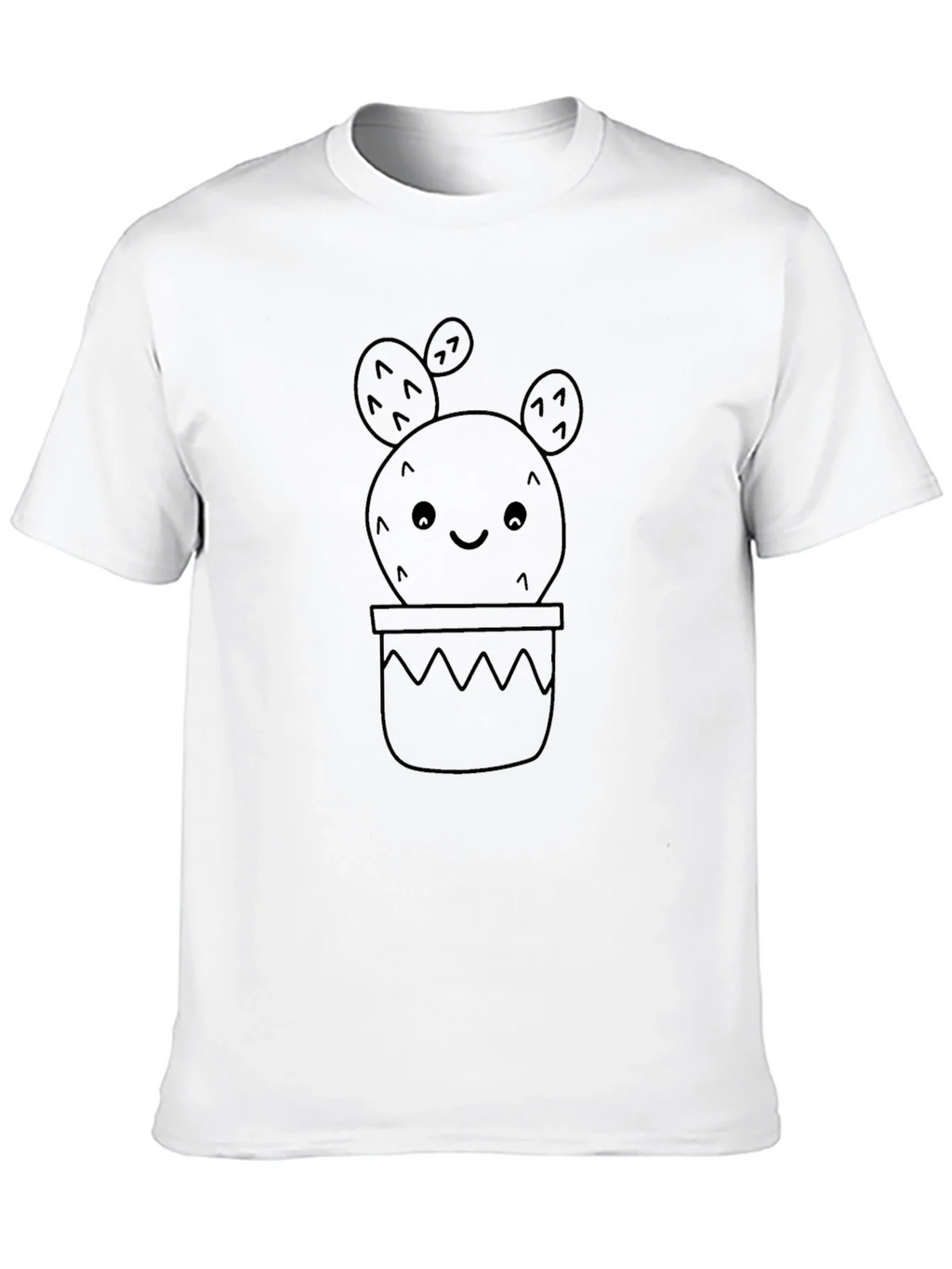 Cute Cactus Tee - Black Cotton Graphic T-Shirt product image 12