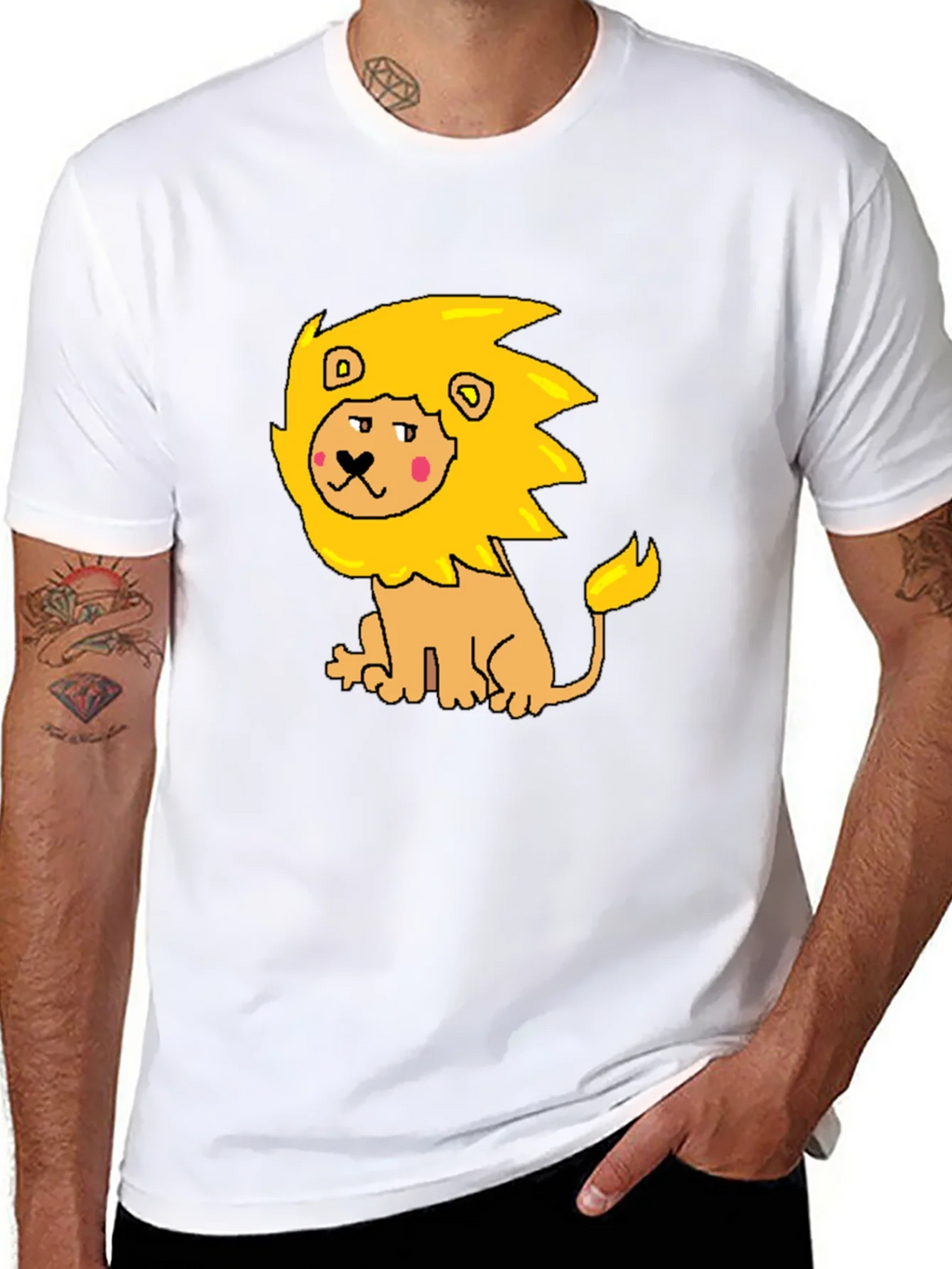 Cartoon Lion Graphic Tee - Mens Black T-Shirt product image 10