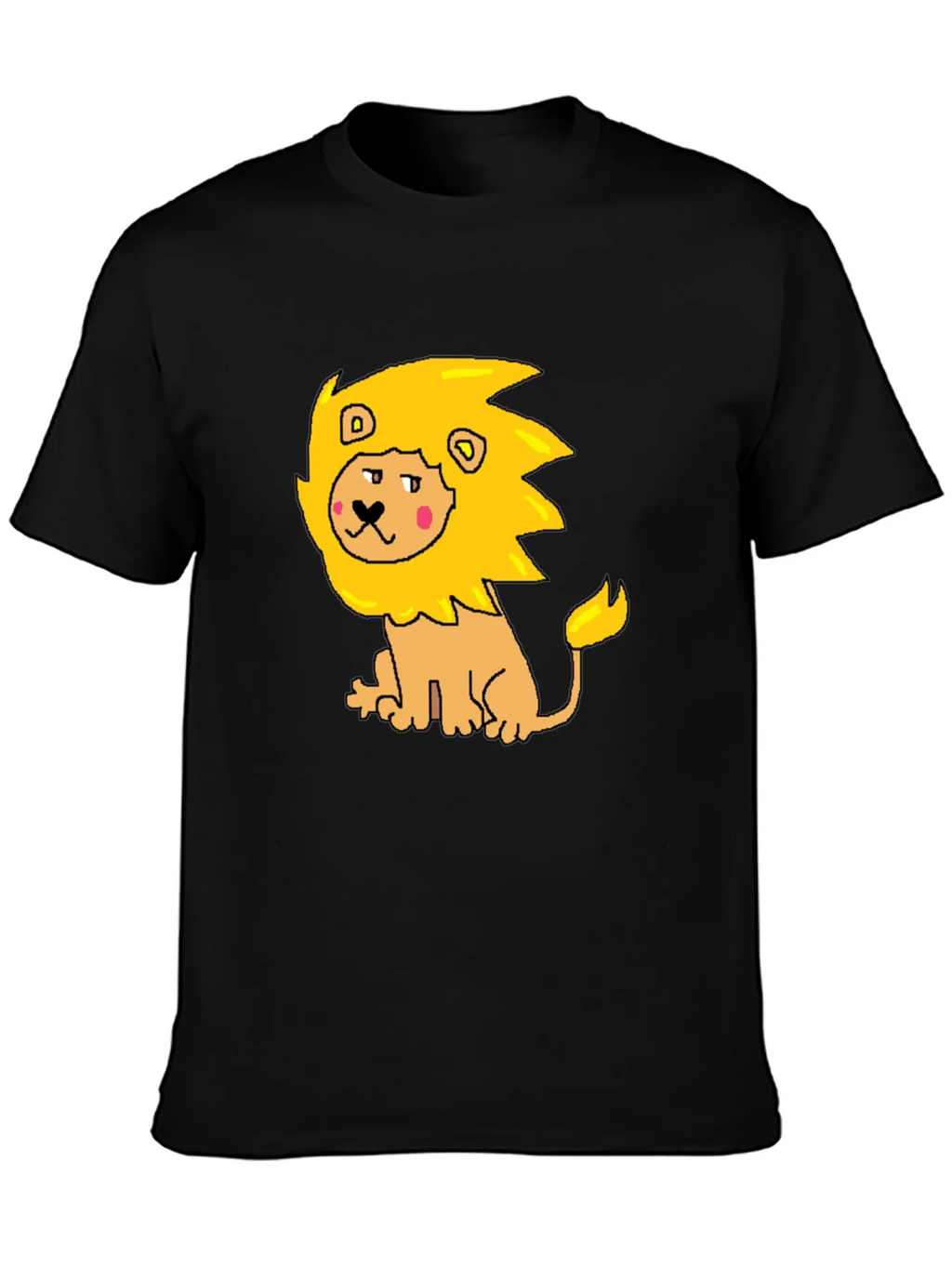 Cartoon Lion Graphic Tee - Mens Black T-Shirt product image 6