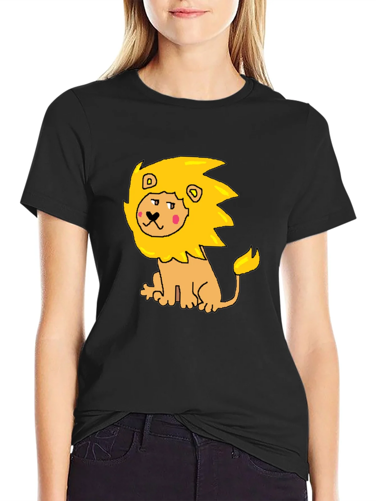 Cartoon Lion Graphic Tee - Mens Black T-Shirt product image 5