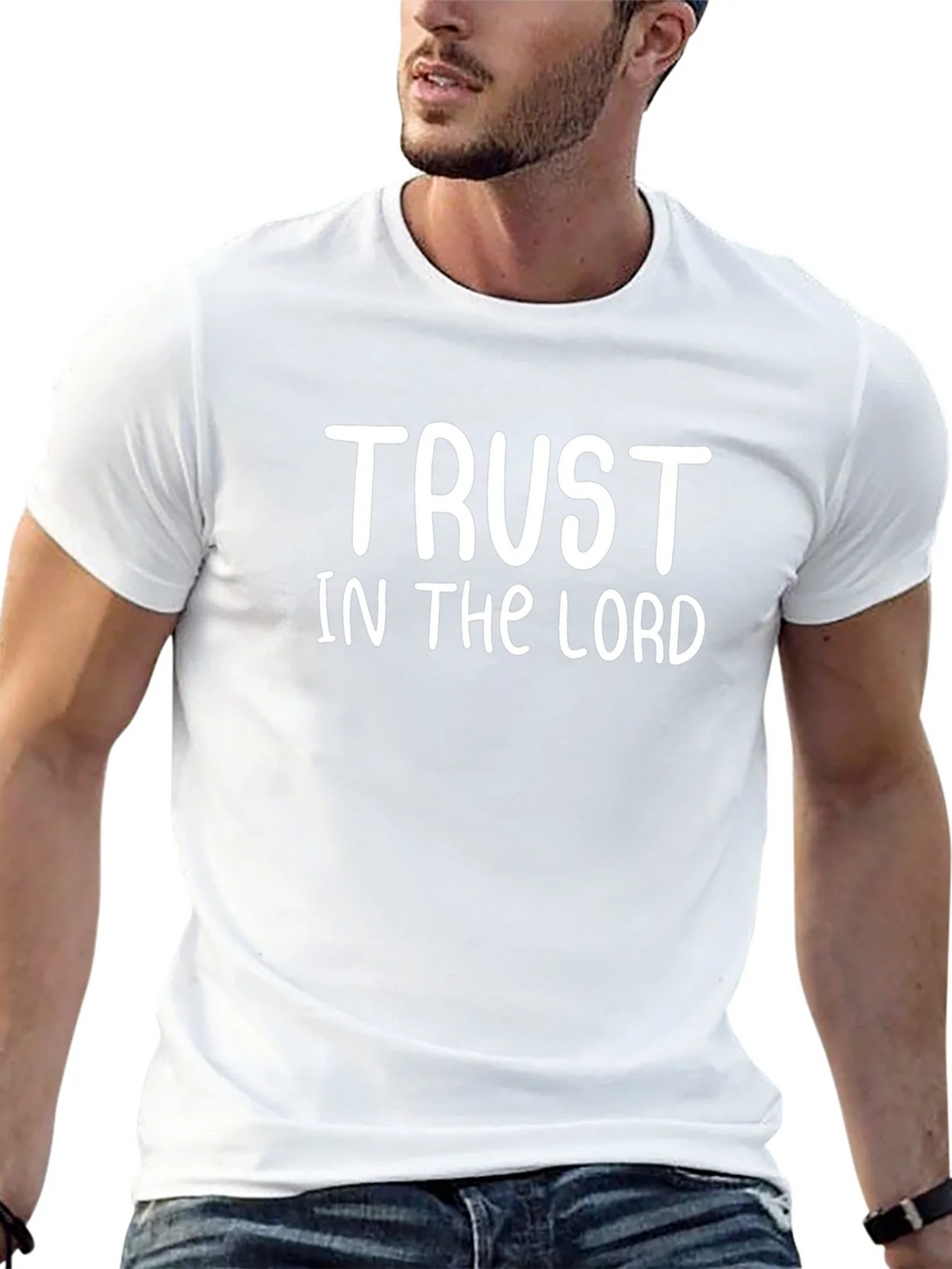 Trust in the Lord Black Graphic T-Shirt product image 3
