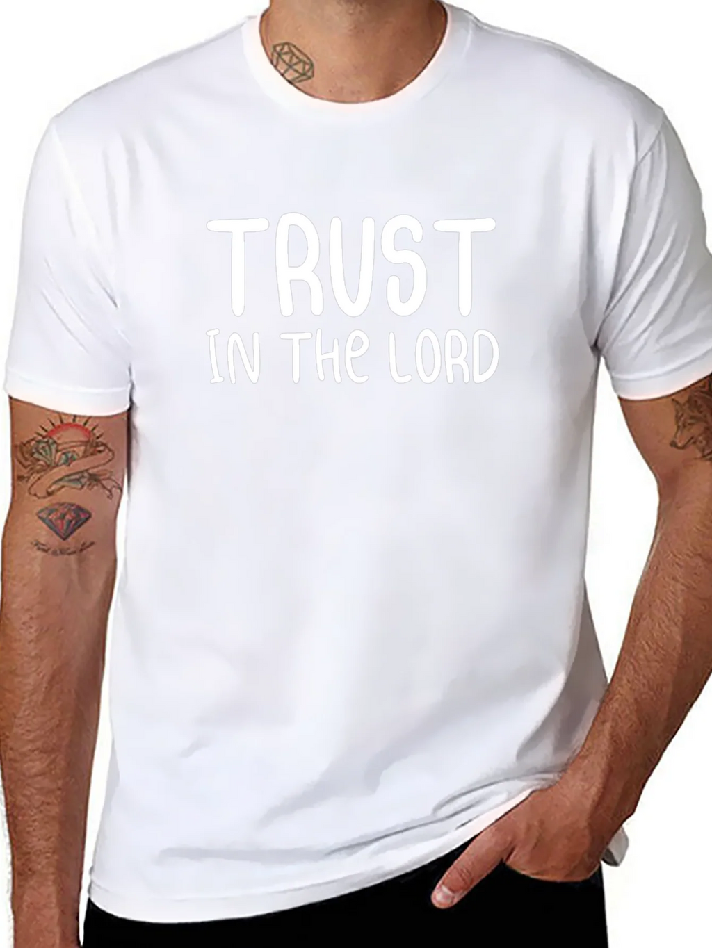 Trust in the Lord Black Graphic T-Shirt product image 7