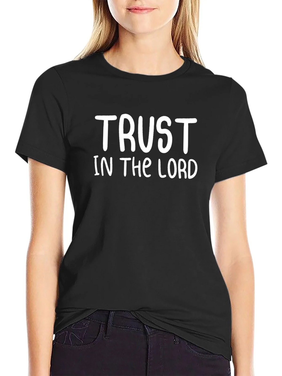 Trust in the Lord Black Graphic T-Shirt product image 4