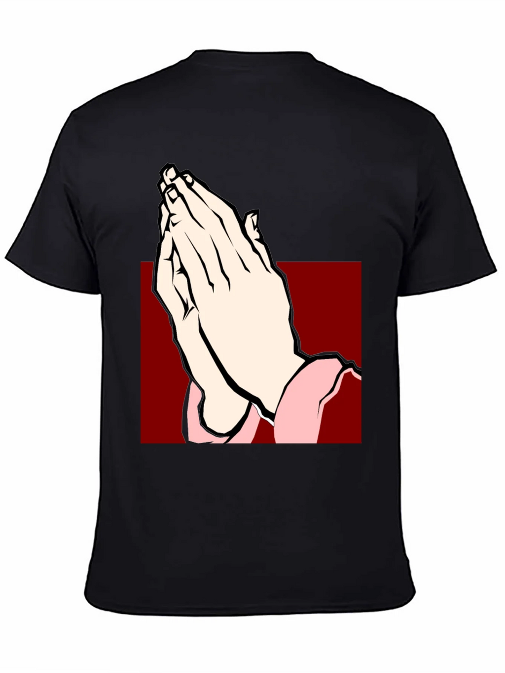 Praying Hands Graphic Tee - Black Cotton T-Shirt product image 7