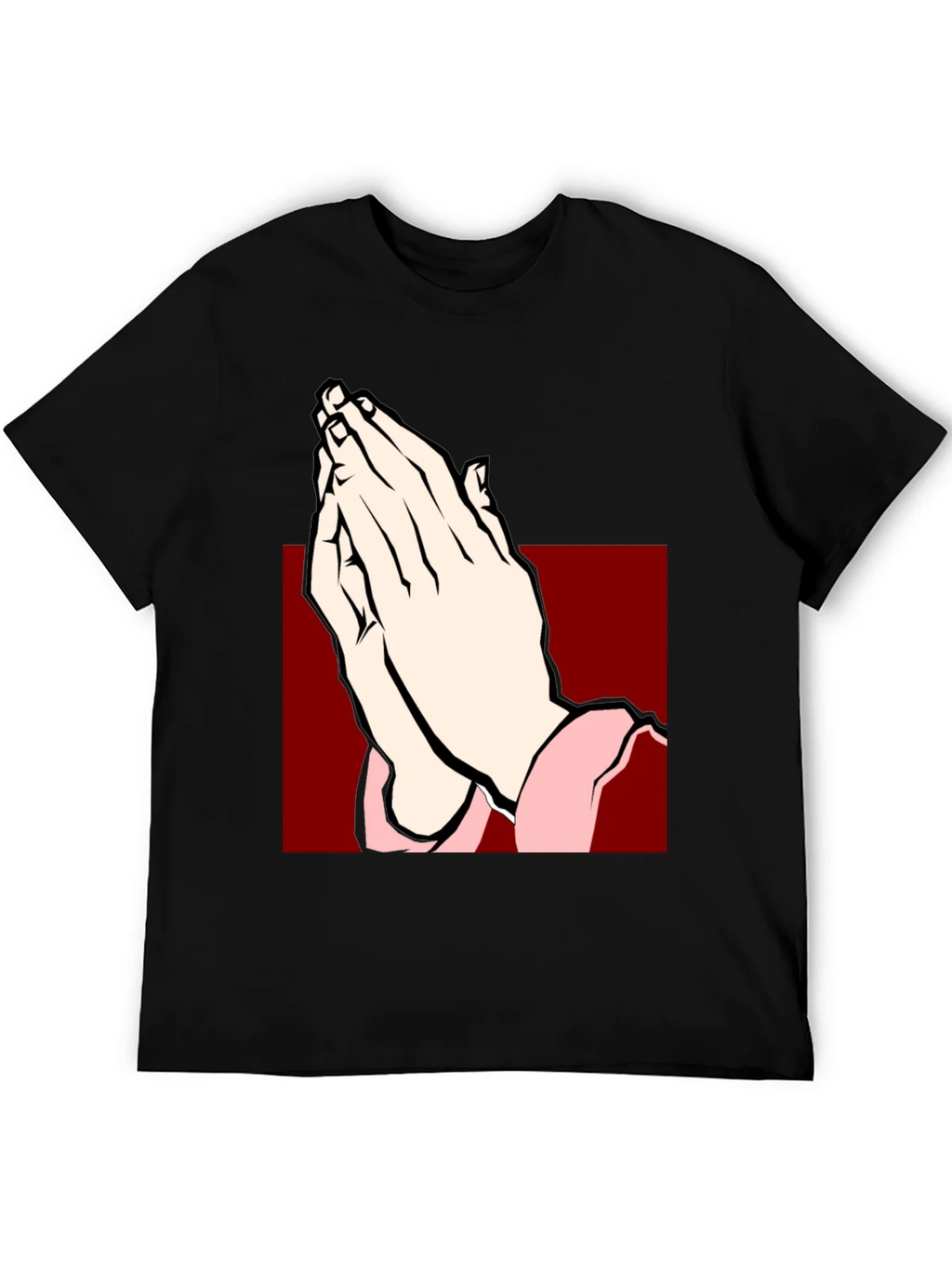 Praying Hands Graphic Tee - Black Cotton T-Shirt product image 8