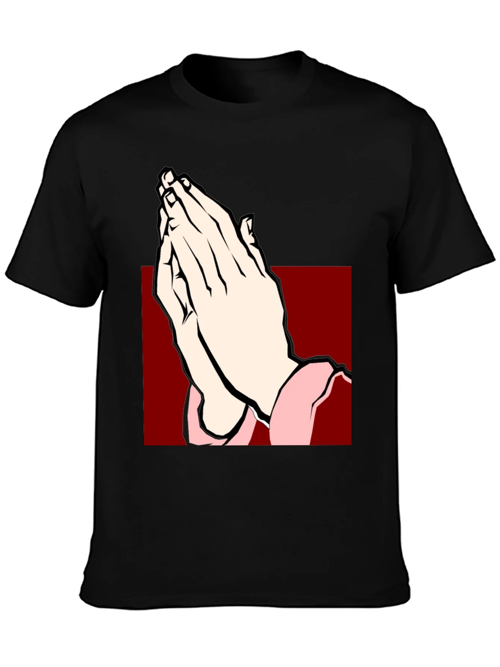 Praying Hands Graphic Tee - Black Cotton T-Shirt product image 6