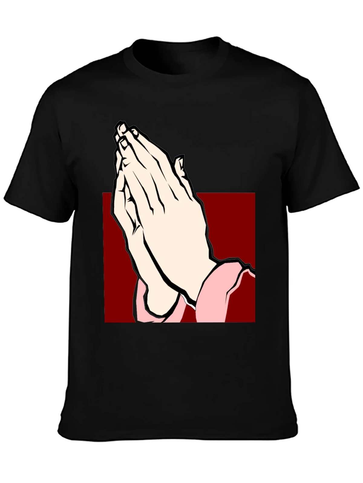 Praying Hands Graphic Tee - Black Cotton T-Shirt product image 6