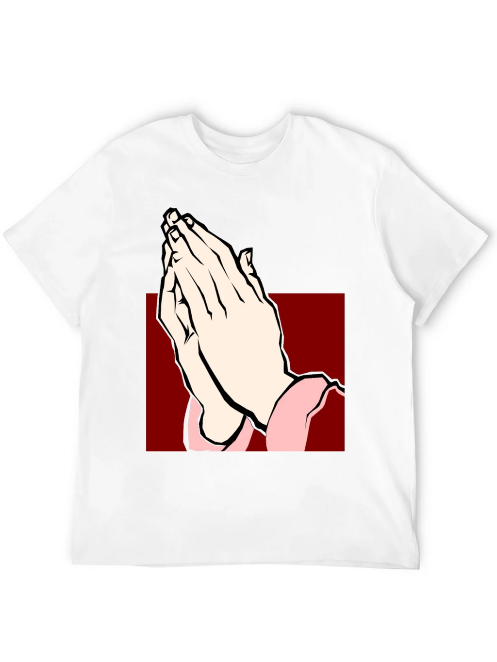 Praying Hands Graphic Tee - Black Cotton T-Shirt product image 3
