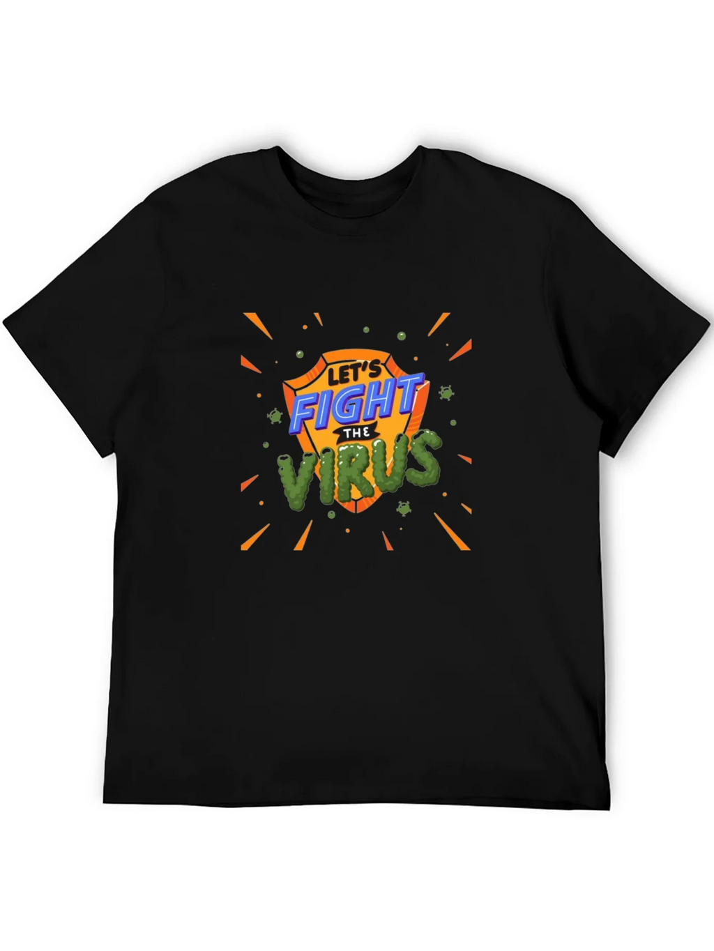 Fight The Virus T-Shirt - Shield Design Black Tee product image 6