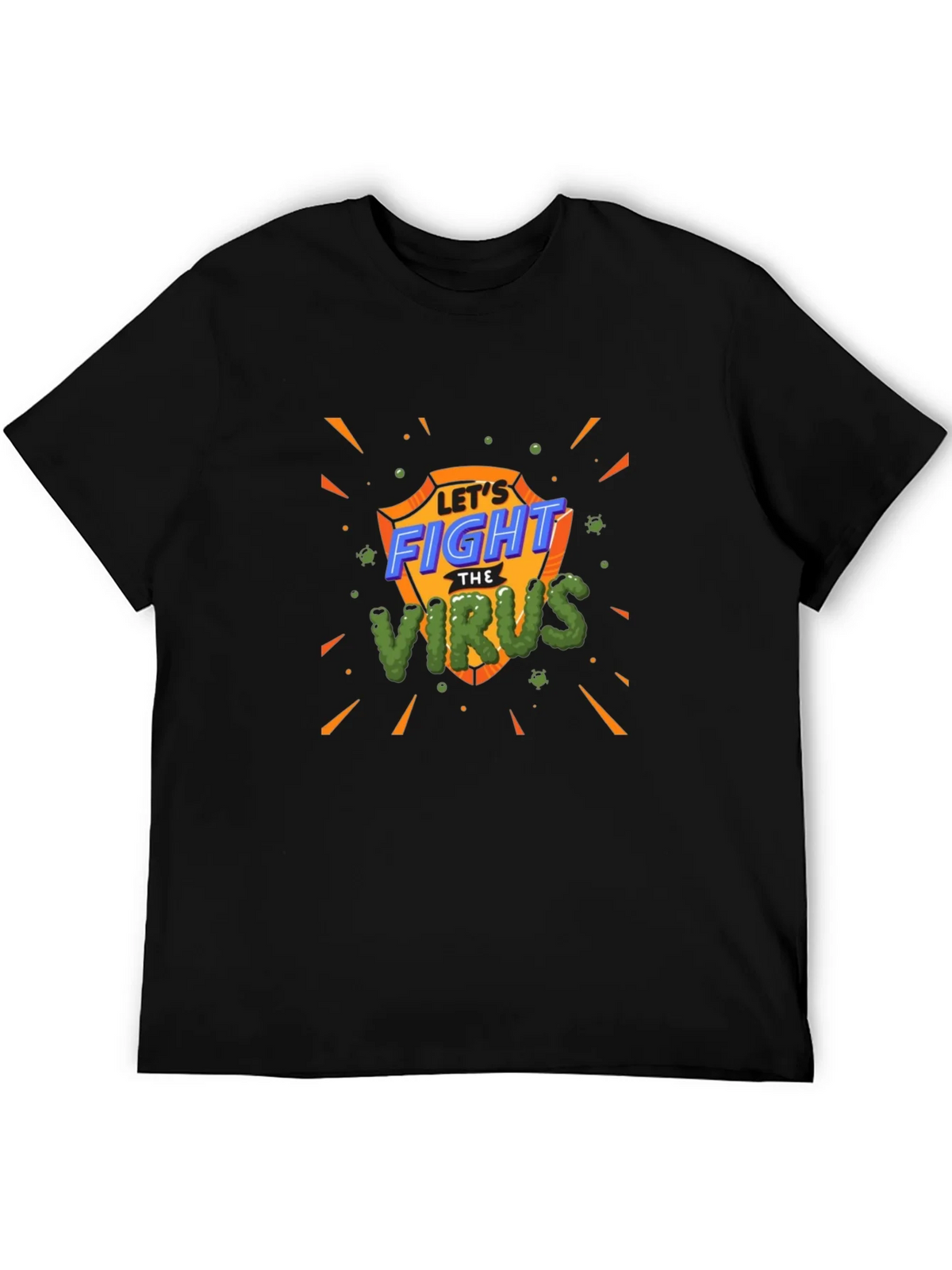 Fight The Virus T-Shirt - Shield Design Black Tee product image 6
