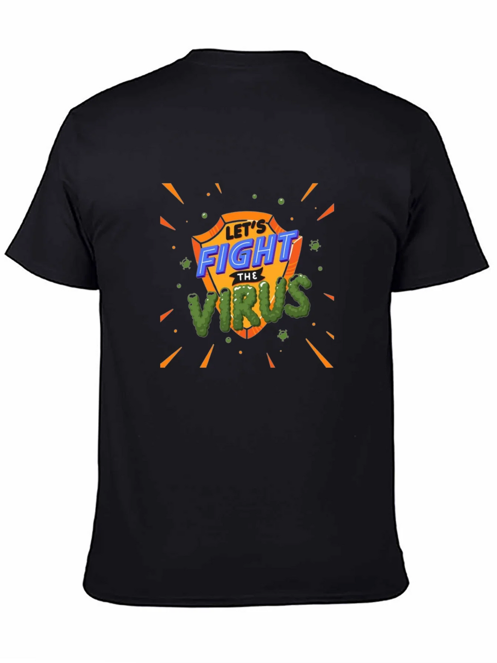 Fight The Virus T-Shirt - Shield Design Black Tee product image 5