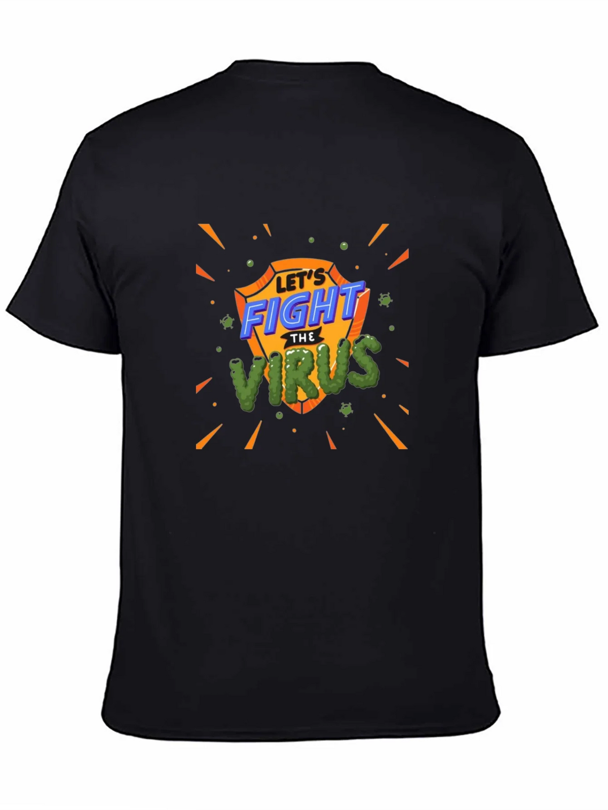 Fight The Virus T-Shirt - Shield Design Black Tee product image 5