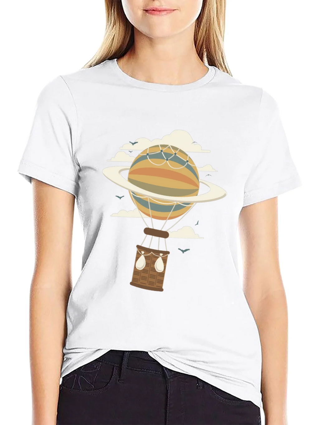 Retro Planet Hot Air Balloon Graphic T-Shirt product image 11