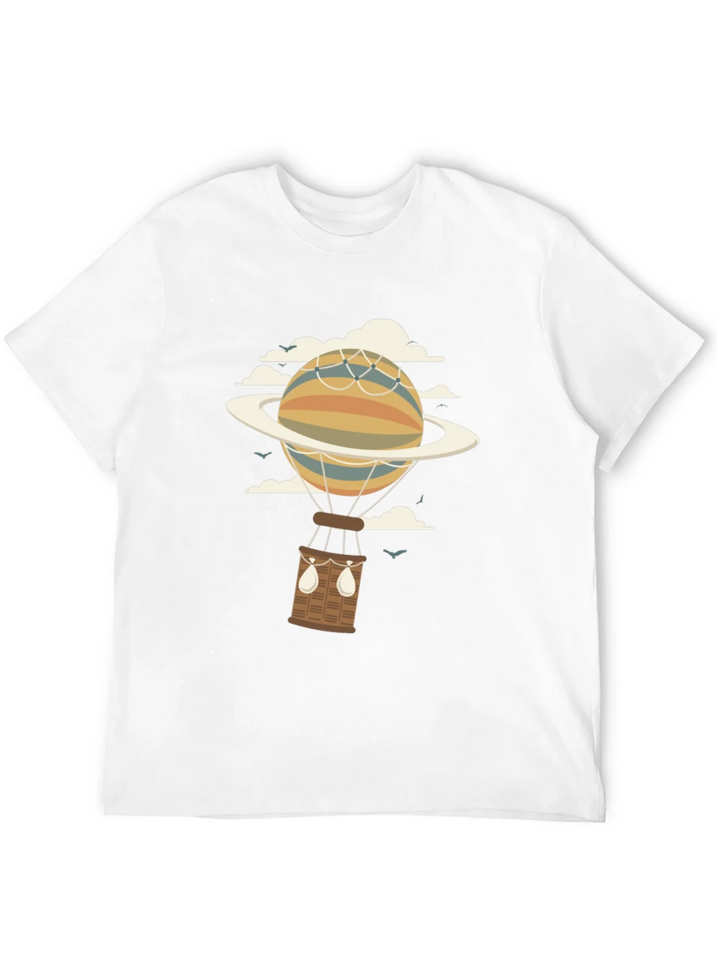 Retro Planet Hot Air Balloon Graphic T-Shirt product image 3