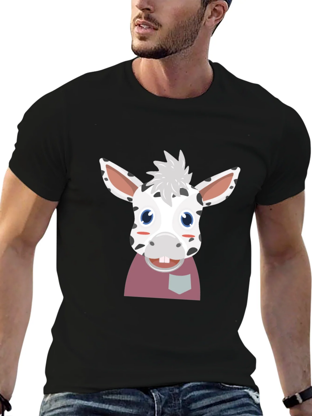 Cute Cartoon Animal Graphic Tee - Black product image 6
