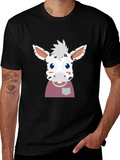 Cute Cartoon Animal Graphic Tee - Black product image 1