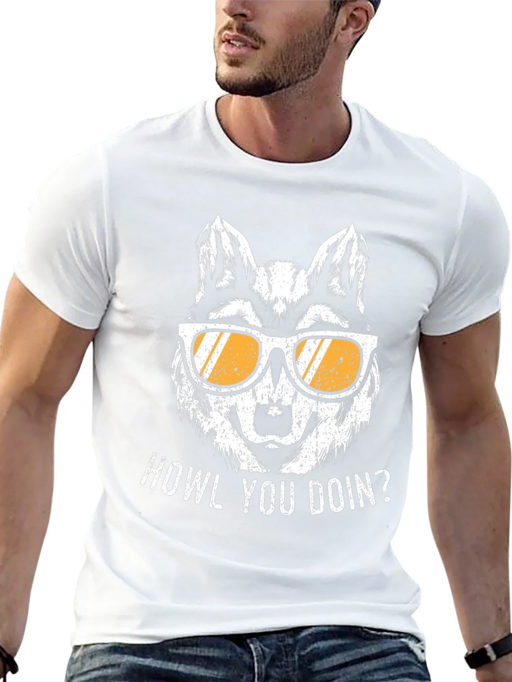 Howl You Doin Wolf Graphic Tee - Mens Black T-Shirt product image 4