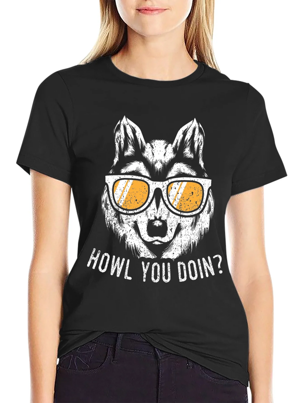 Howl You Doin Wolf Graphic Tee - Mens Black T-Shirt product image 5