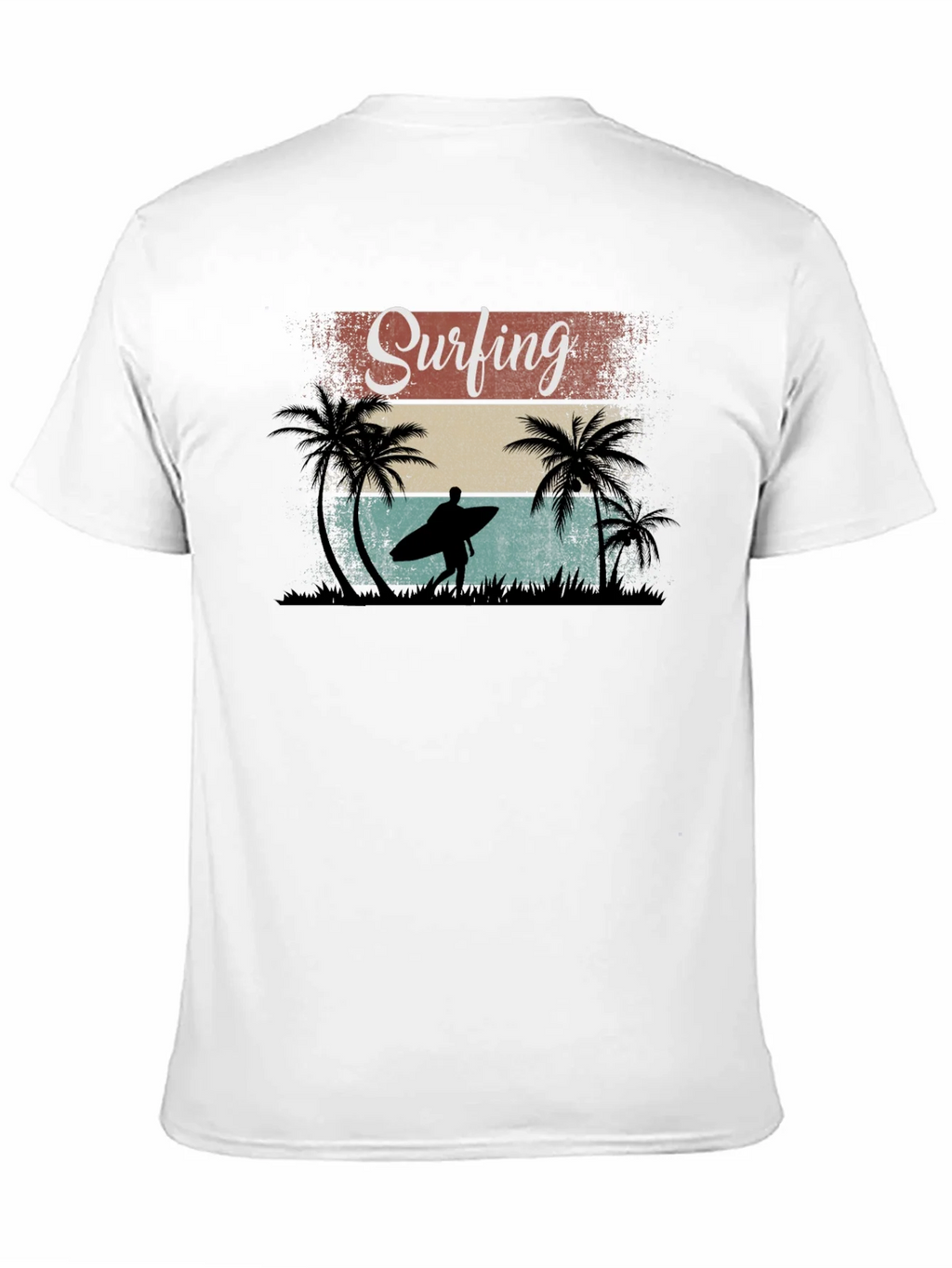 Surfing Retro Graphic Tee - Black Cotton T-Shirt product image 1