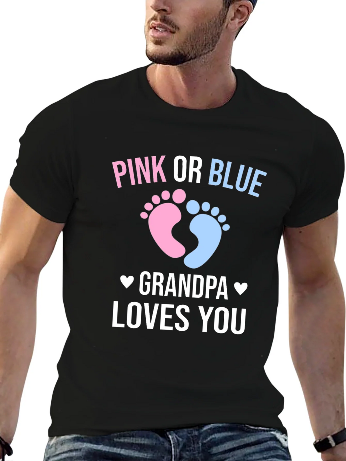 Pink or Blue Grandpa Loves You Gender Reveal T-Shirt product image 9