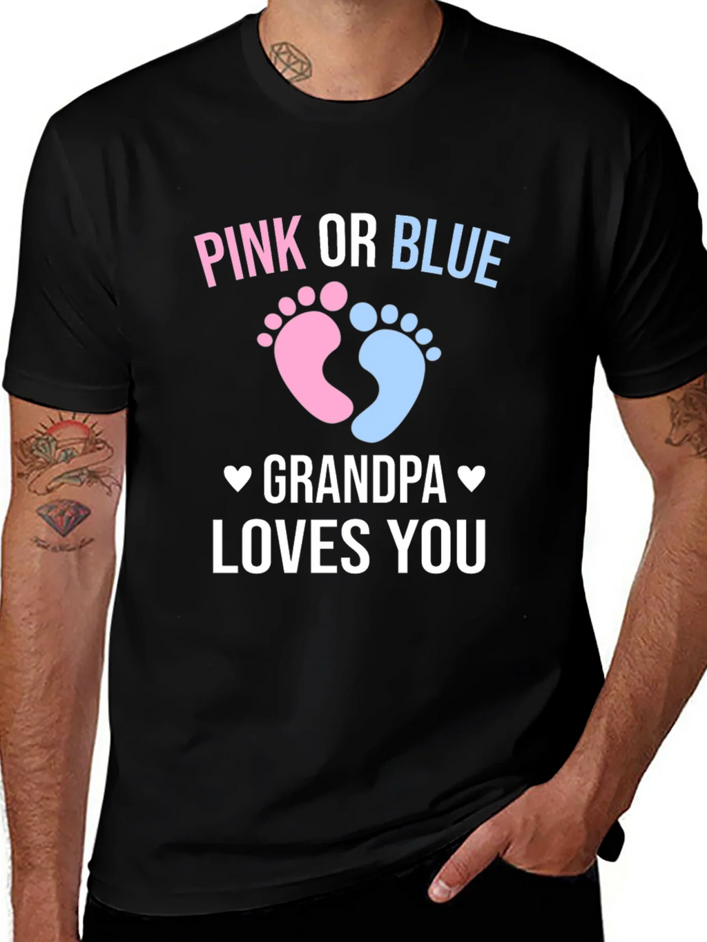 Pink or Blue Grandpa Loves You Gender Reveal T-Shirt product image 1