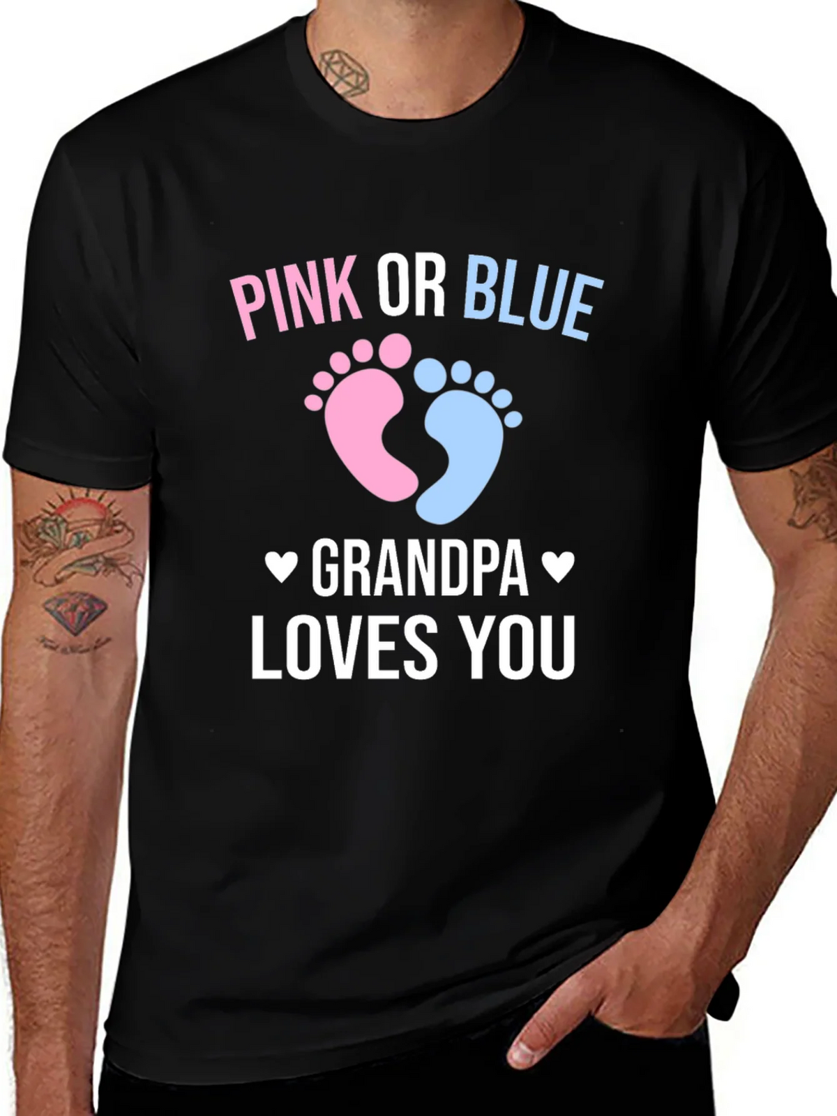 Pink or Blue Grandpa Loves You Gender Reveal T-Shirt product image 1