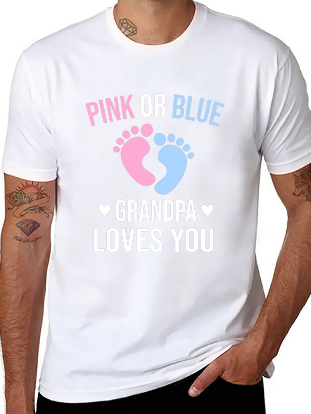 Pink or Blue Grandpa Loves You Gender Reveal T-Shirt product image 10