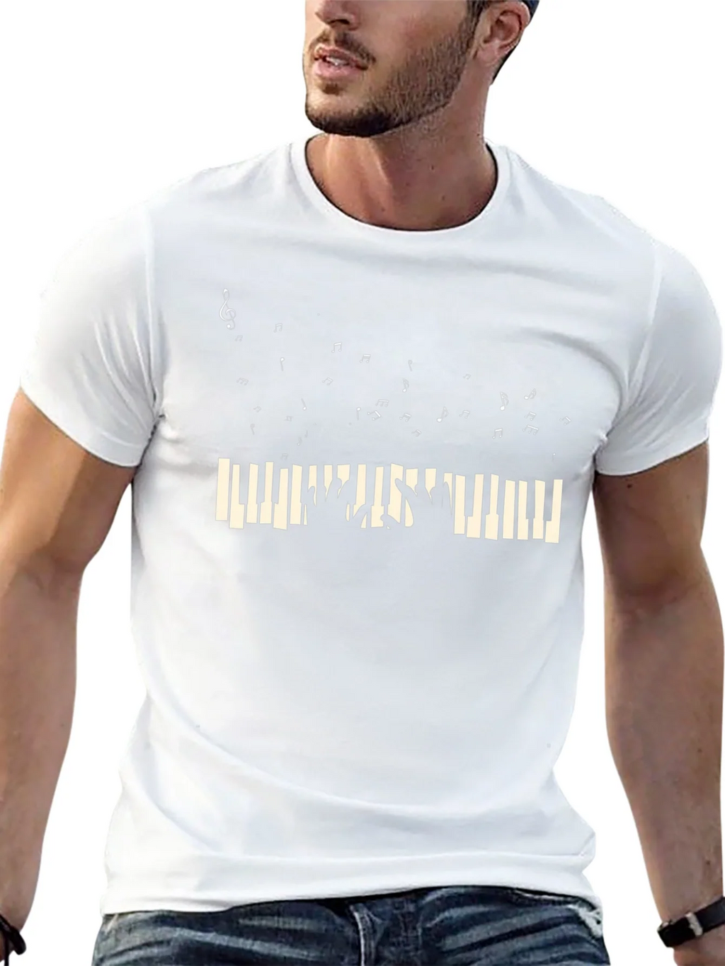 Musical Piano T-Shirt - Black product image 4